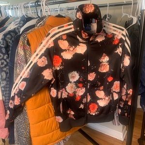 Addidas Flowered Track Jacket size Large